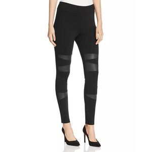 Two by VINCE CAMUTO Faux Leather Patch Leggings XS Black‎ Streetwear 90's Moto